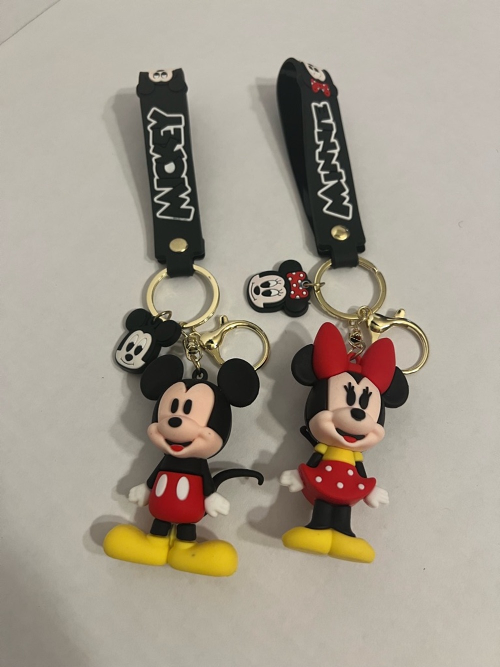 Mickey & Minnie  Keychain Set - Black, Red, Yellow